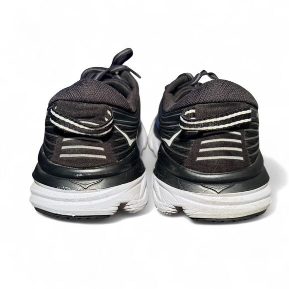 HOKA Bondi 7 Women’s Size 7.5 Black White Running Shoes Cushioned Sneakers READ - Picture 3 of 8